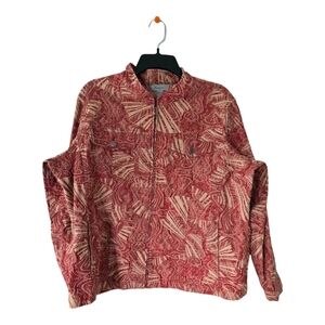 ANALOGY Jacket Womens 1X Coral Paisley Tapestry Textured Zip Western